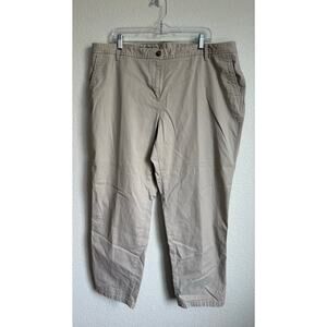 Talbots Plus Pants 18W Relaxed Chino Beige Khaki Tan Cotton Stretch Work Casual